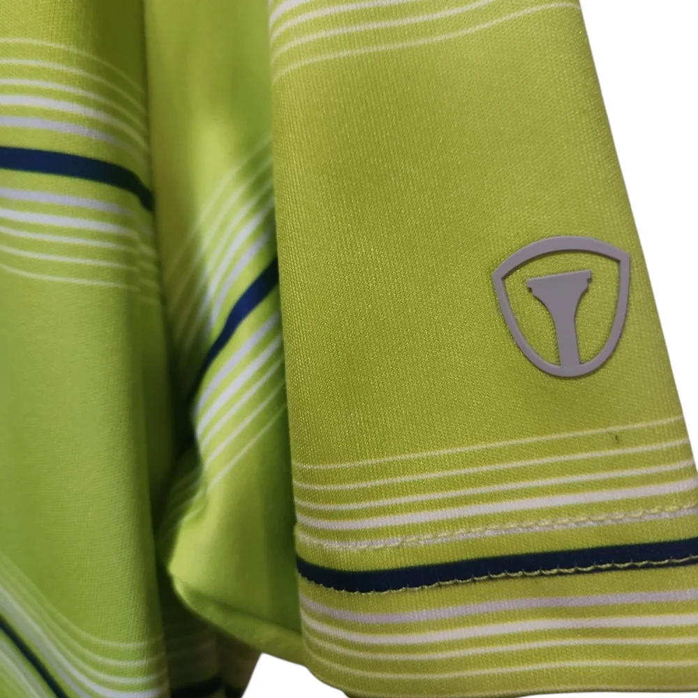 Cool Play Golf Pro Green Striped Men's Polo Shirt - Picture 3 of 9